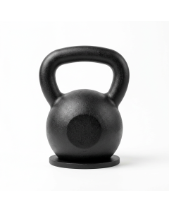 Kettlebell Titan 16 kg in ghisa nera su superficie piana.